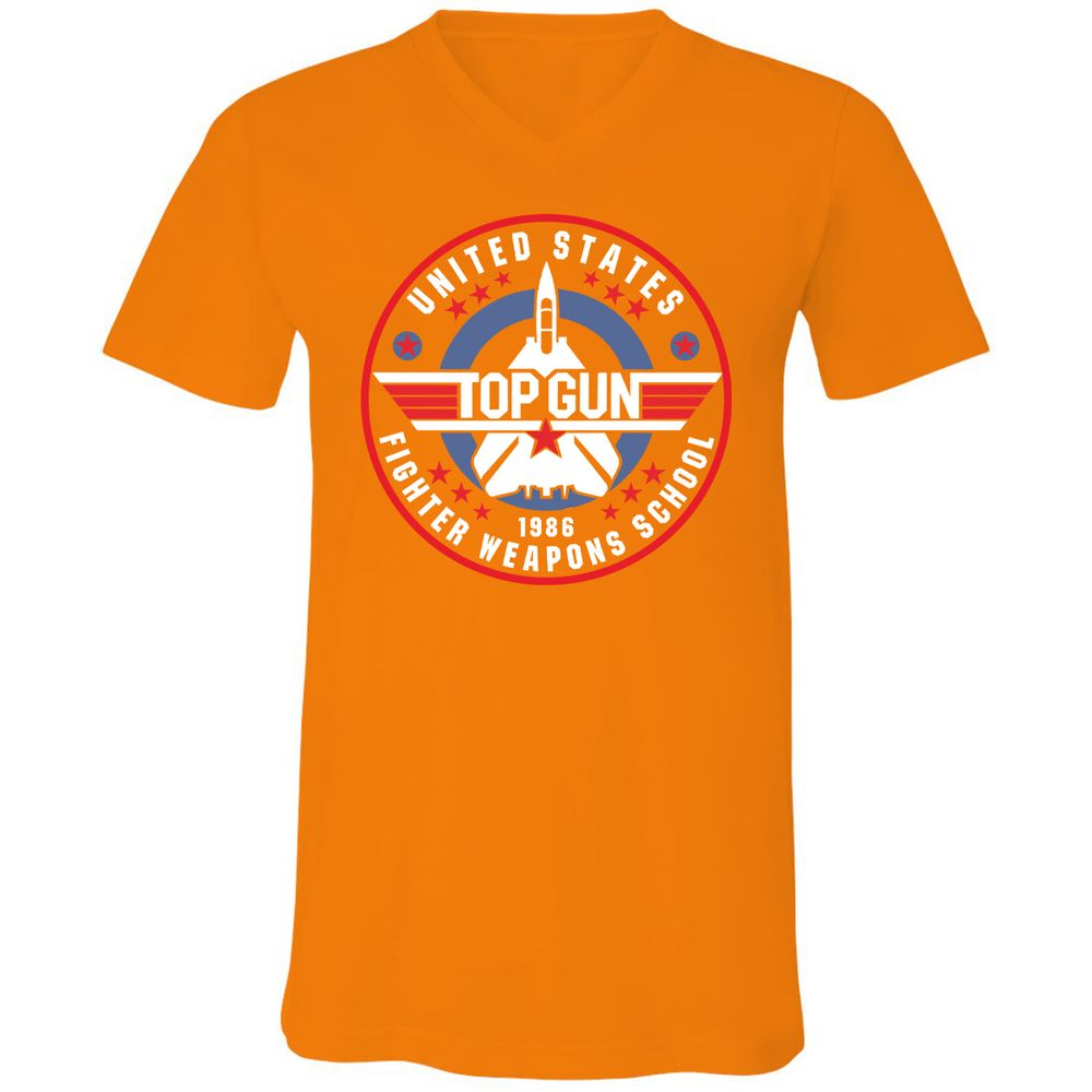 Unisex V-Neck T-Shirt - 194BU7W5 - Orange - 11