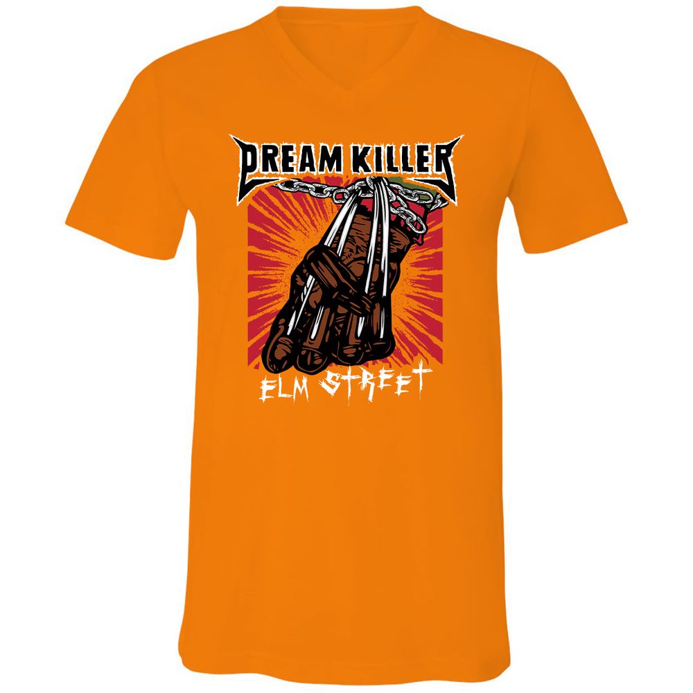 Unisex V-Neck T-Shirt - QSZ7NX4T - Orange - 11