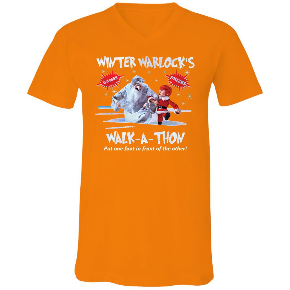 Unisex V-Neck T-Shirt - H9KP1WN9 - Orange - 11