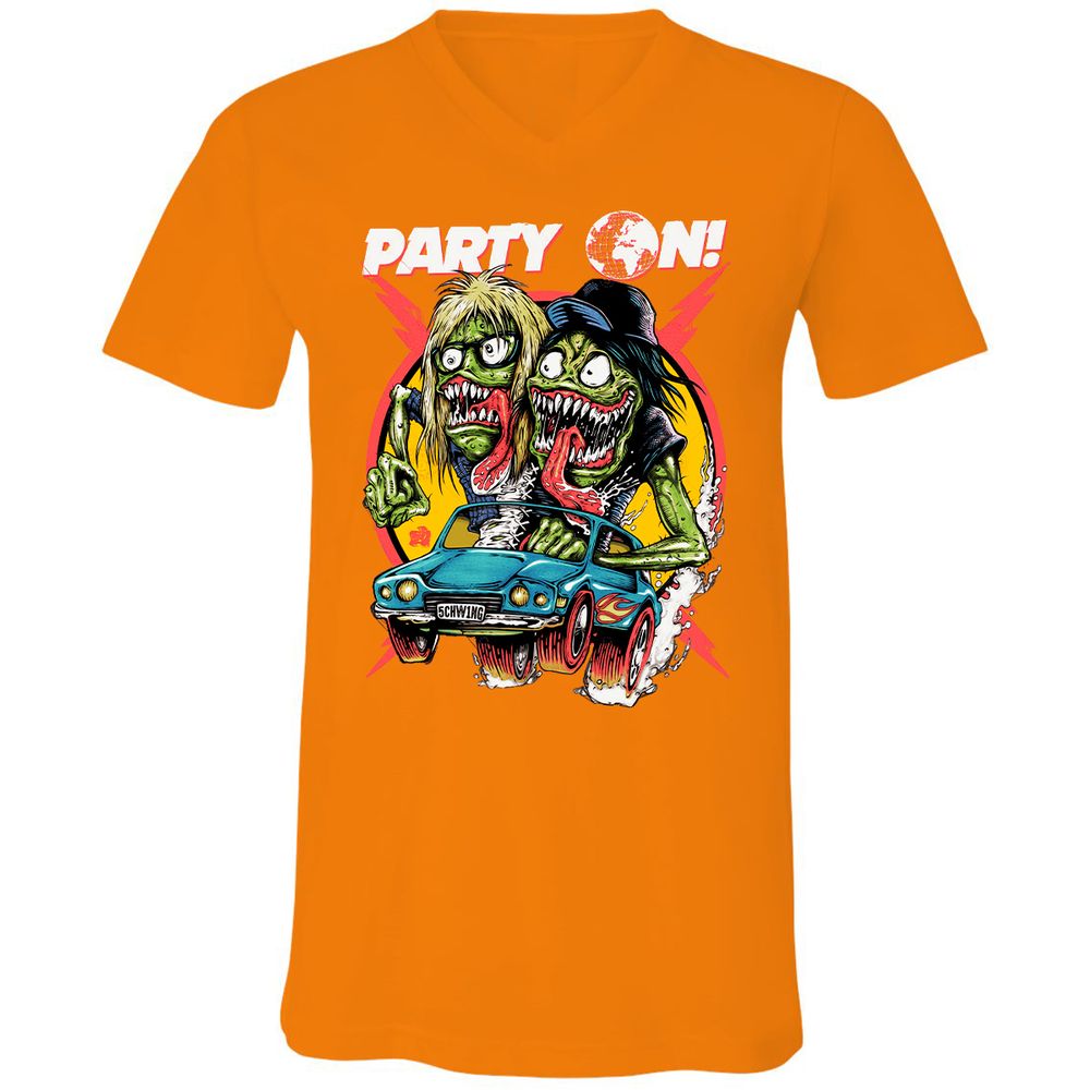 Unisex V-Neck T-Shirt - XLLB9NTX - Orange - 11
