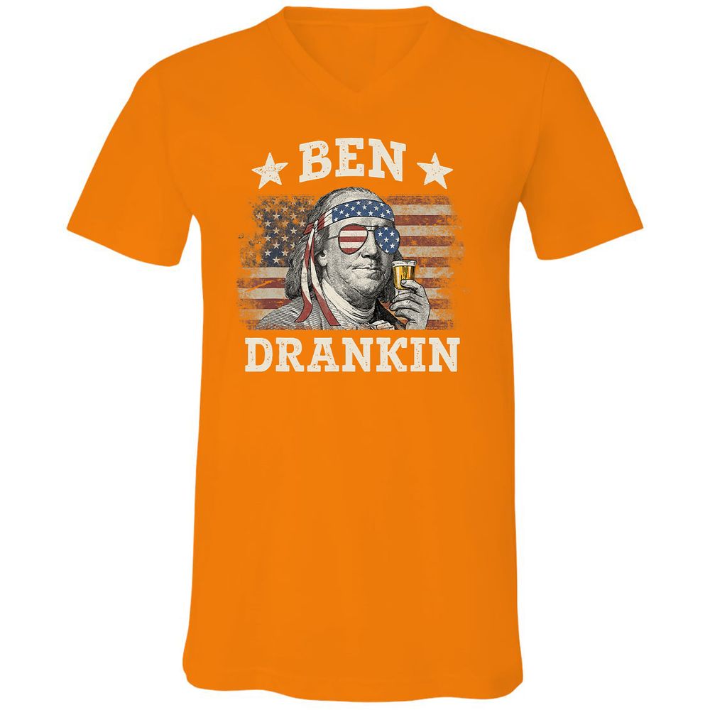 Unisex V-Neck T-Shirt - 915PASXD - Orange - 11