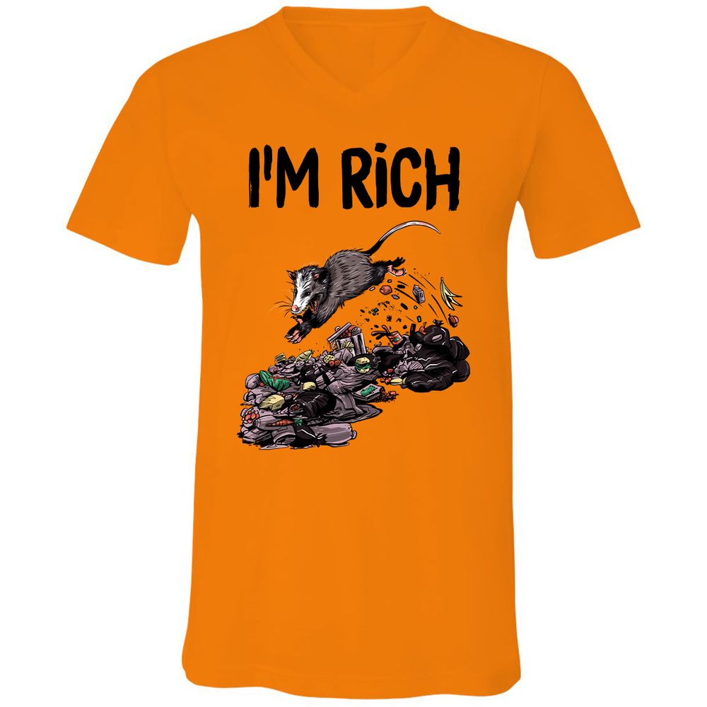 Unisex V-Neck T-Shirt - 4VMEHF7Z - Orange - 11