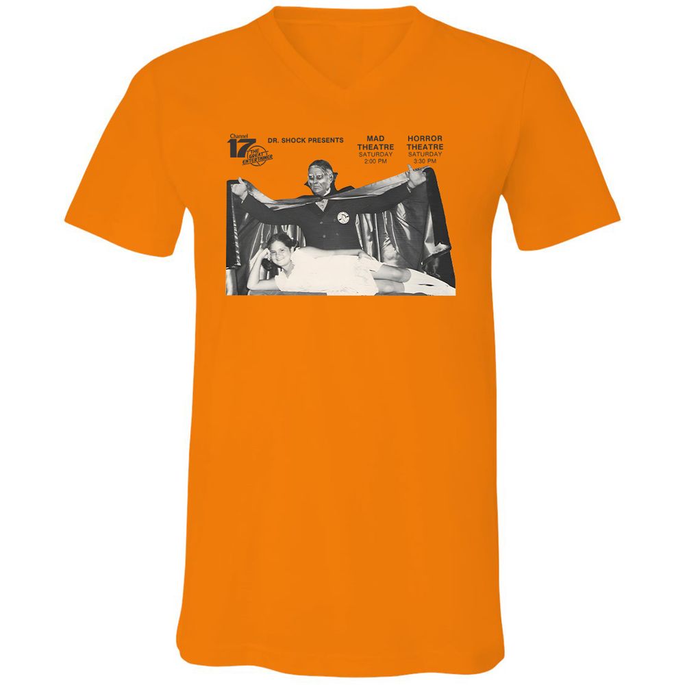 Unisex V-Neck T-Shirt - FJDKZ273 - Orange - 11