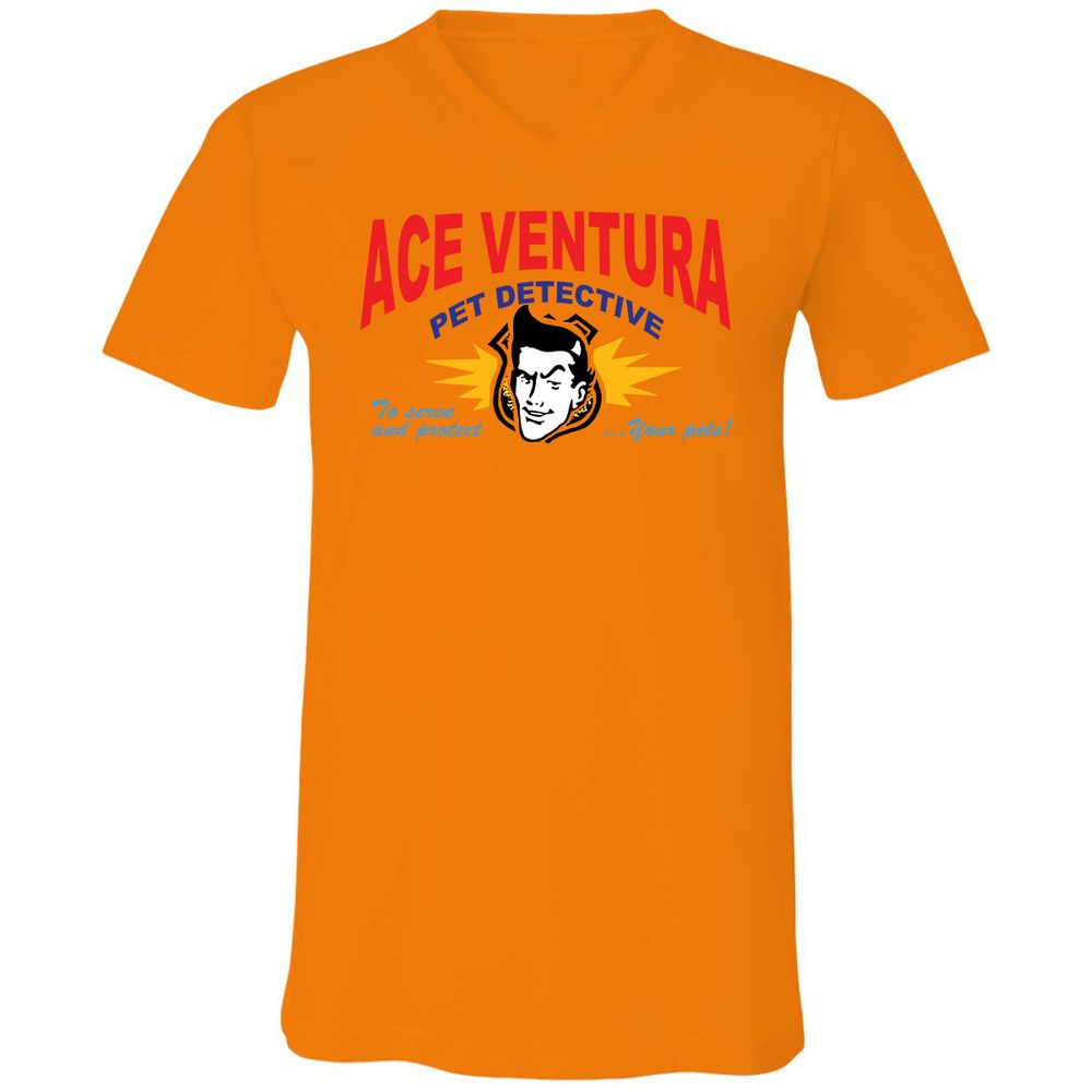 Unisex V-Neck T-Shirt - SJ34DX1Z - Orange - 11