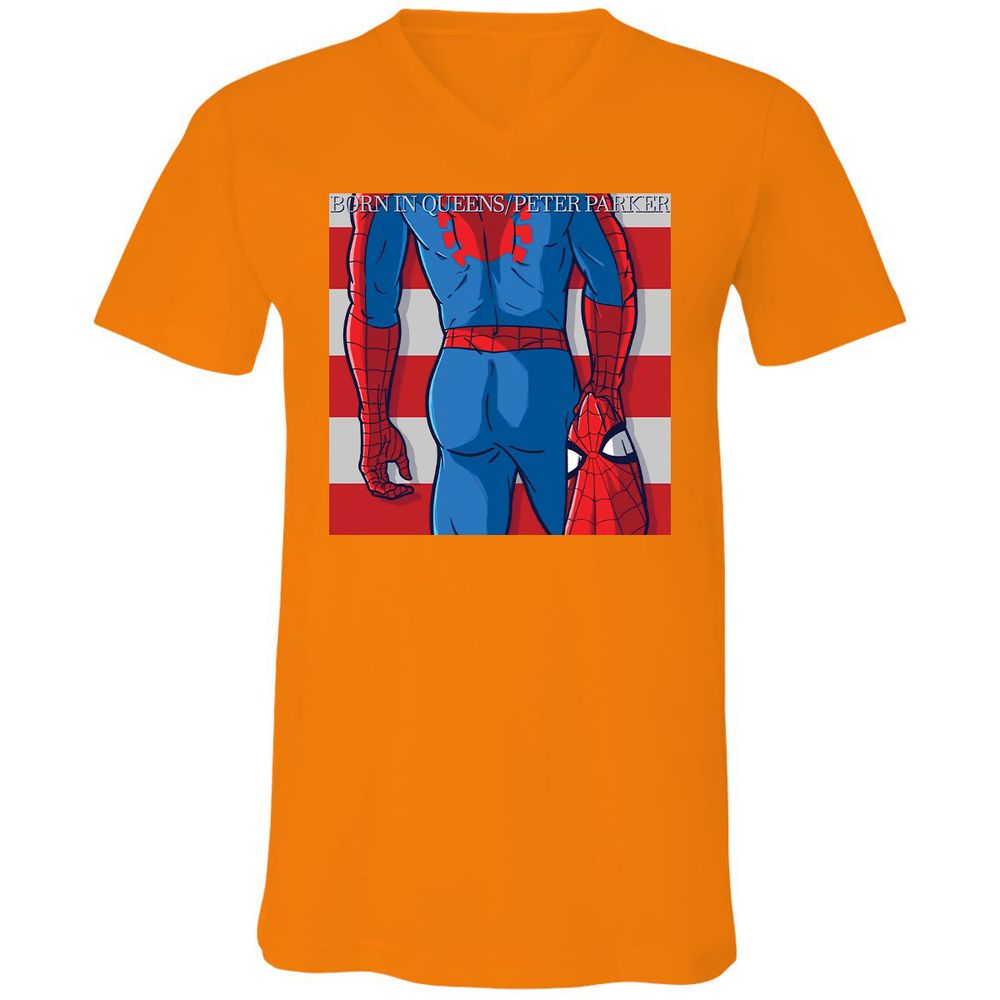 Unisex V-Neck T-Shirt - PR1H39WB - Orange - 11