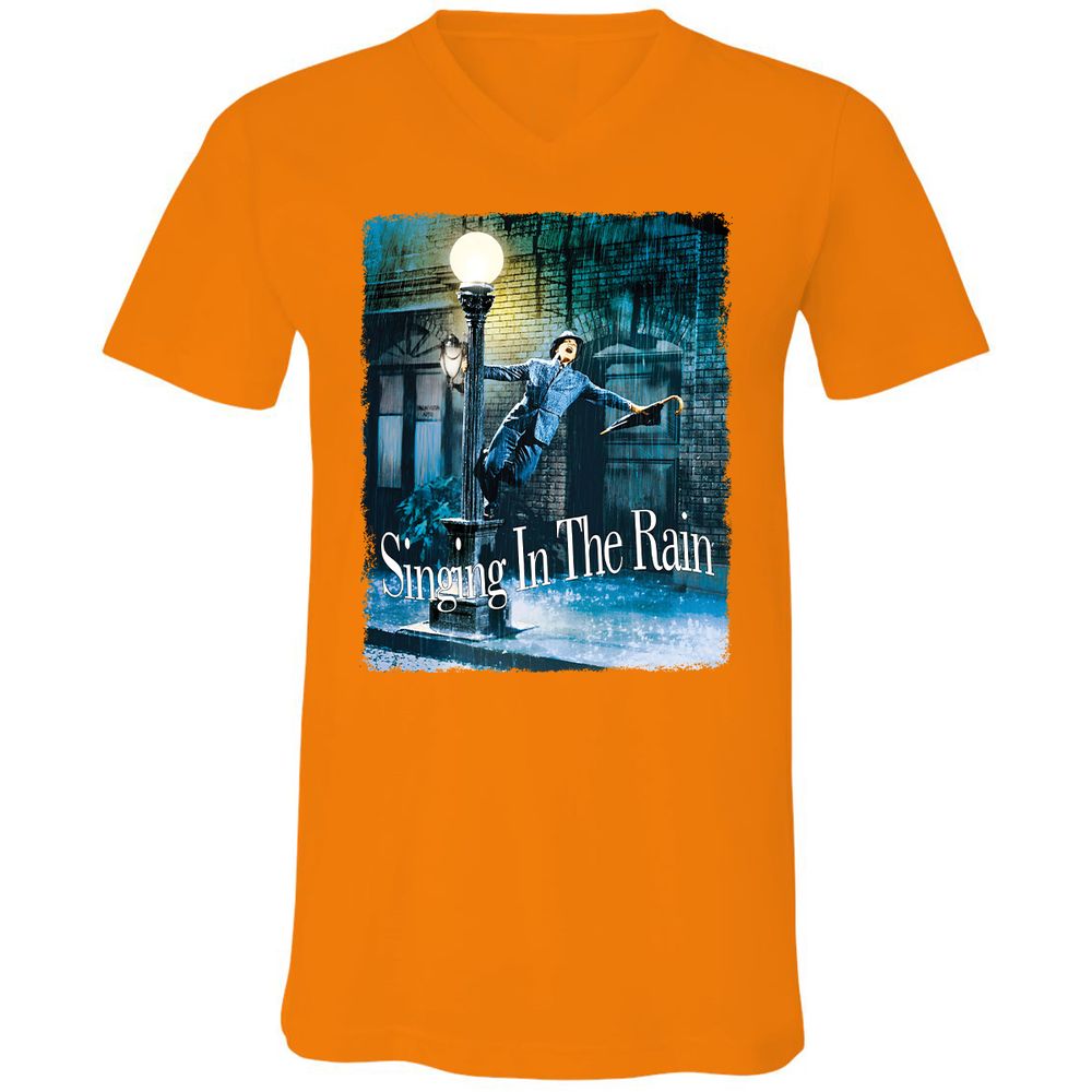 Unisex V-Neck T-Shirt - U8ZXW3T5 - Orange - 11