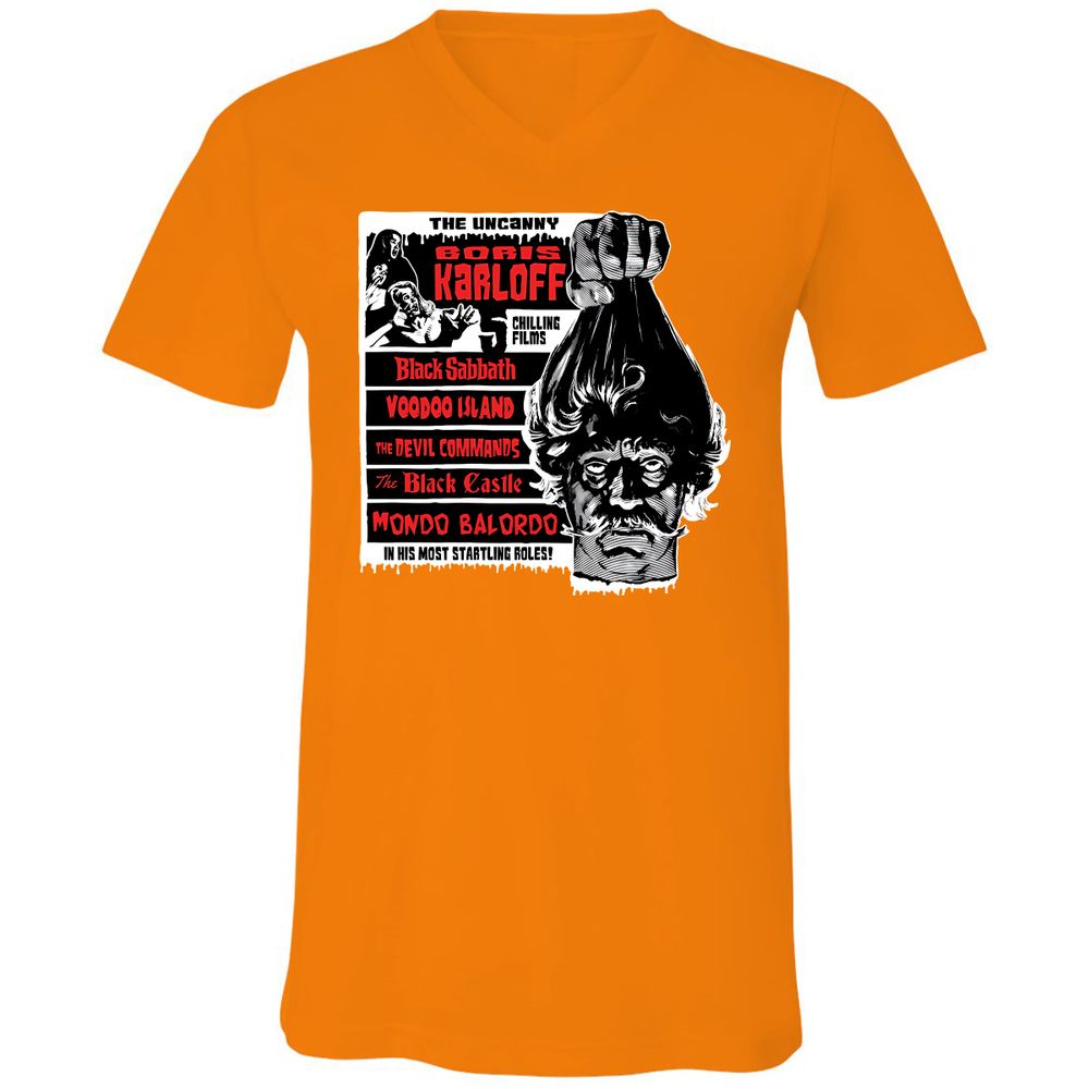 Unisex V-Neck T-Shirt - UY9KG73G - Orange - 11