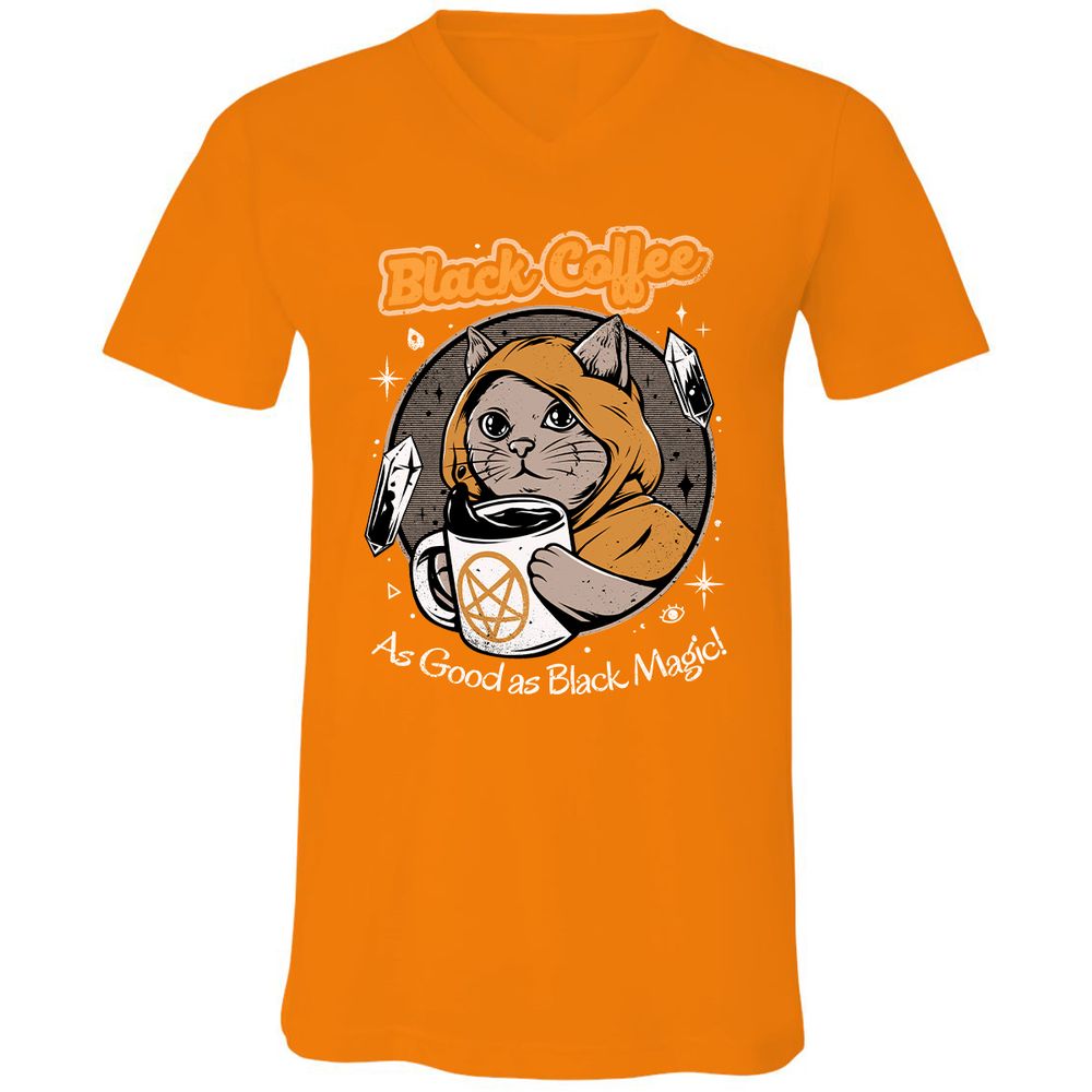 Unisex V-Neck T-Shirt - H9DKH2NL - Orange - 11