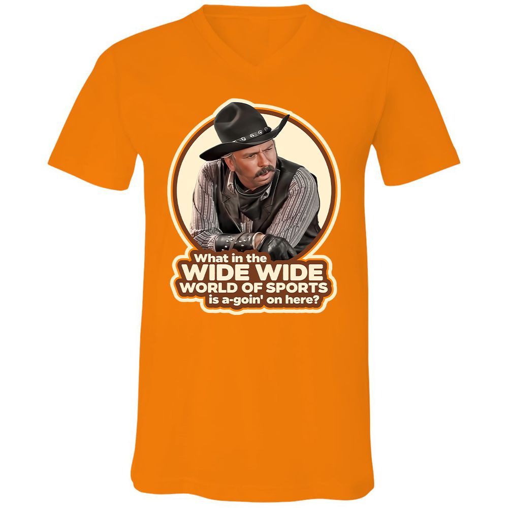 Unisex V-Neck T-Shirt - 35YS9WUT - Orange - 11