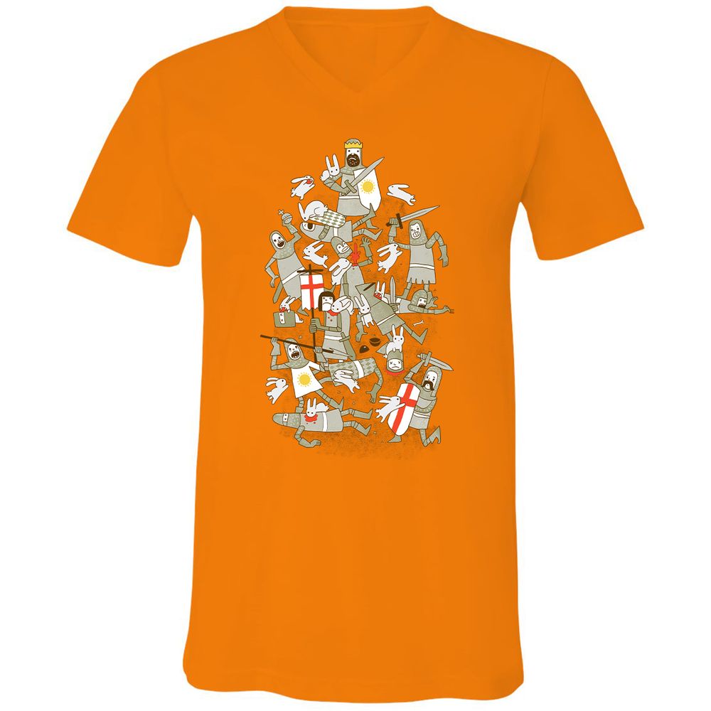 Unisex V-Neck T-Shirt - CYMH6Y37 - Orange - 11