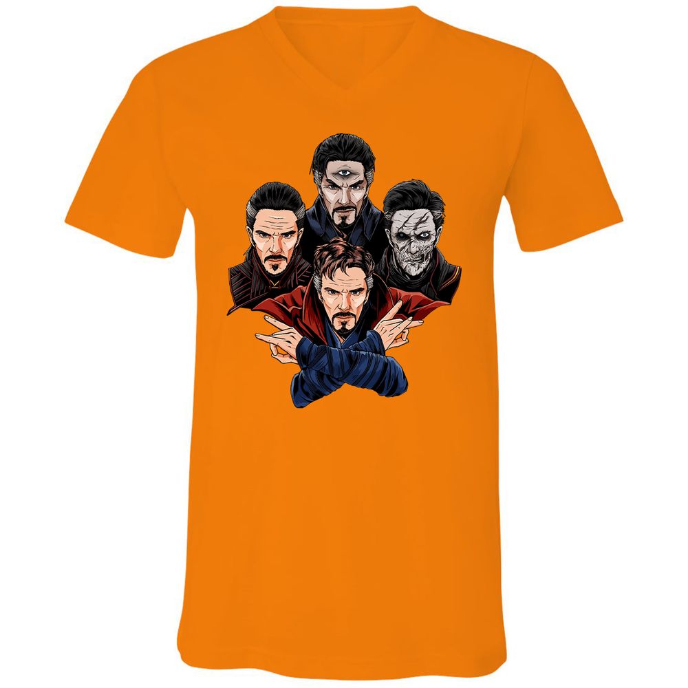 Unisex V-Neck T-Shirt - XEPC6U7P - Orange - 11