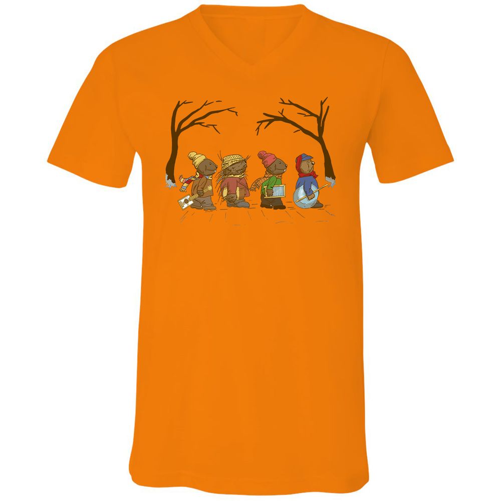Unisex V-Neck T-Shirt - FRFWSFJ1 - Orange - 11