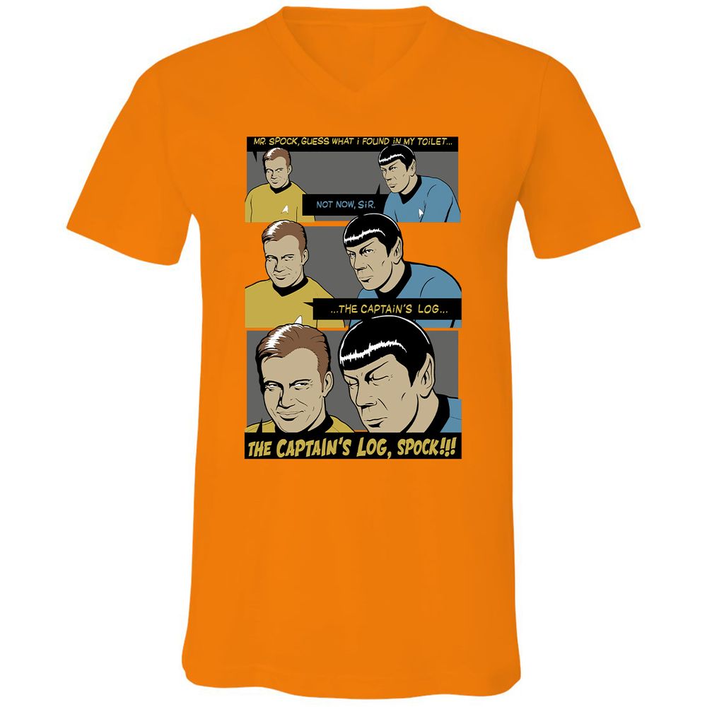 Unisex V-Neck T-Shirt - 3P5A9SYB - Orange - 11