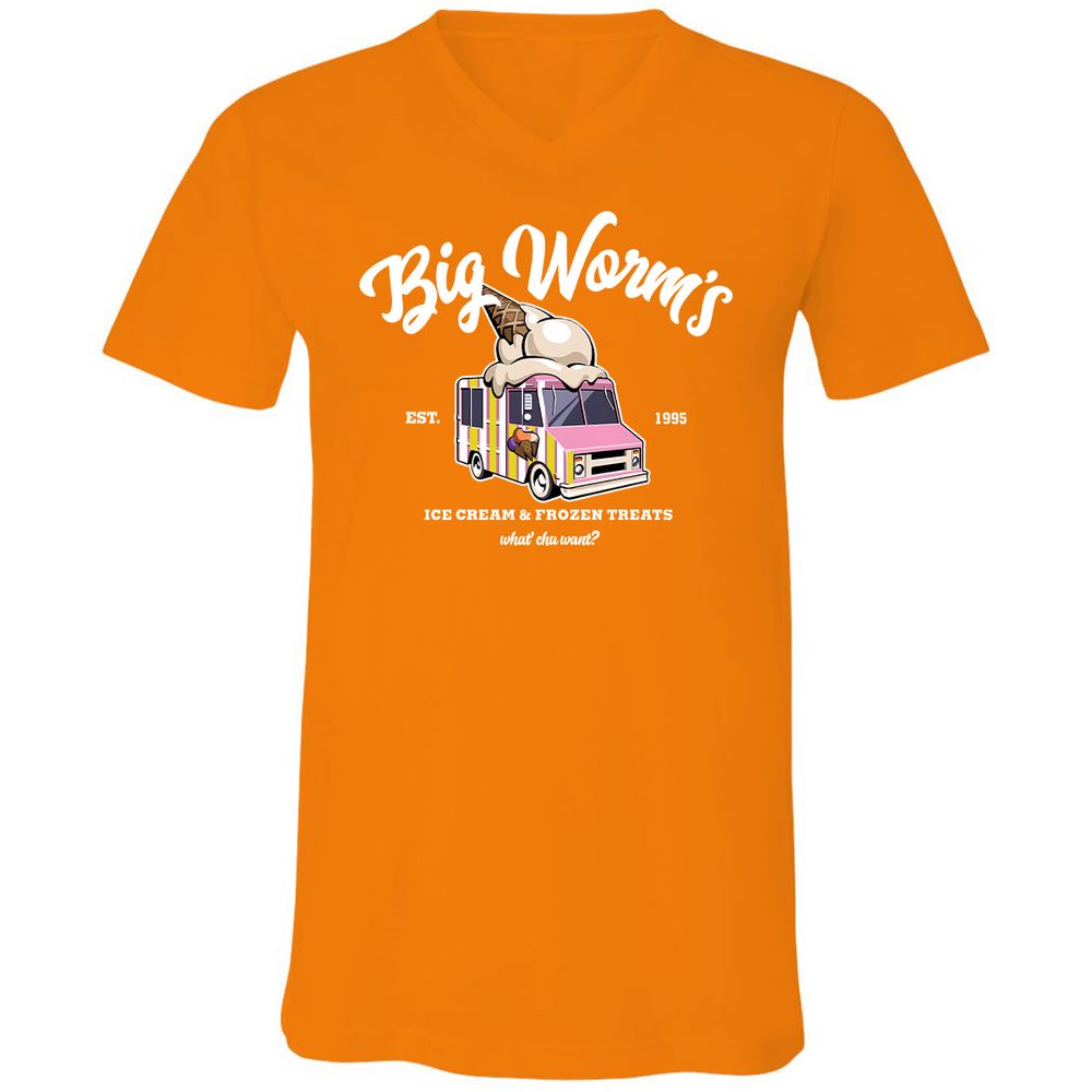 Unisex V-Neck T-Shirt - 7M14HXNK - Orange - 11