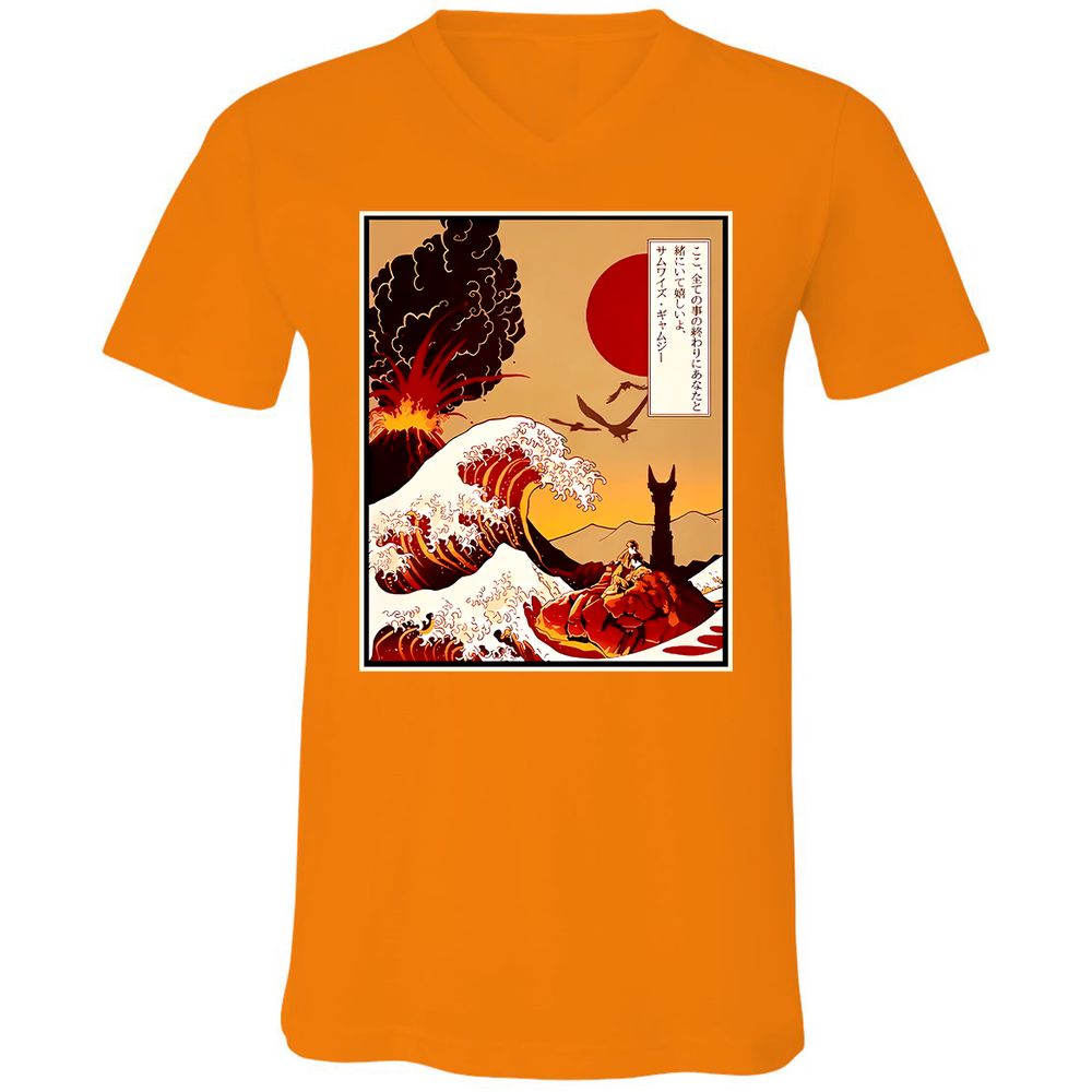 Unisex V-Neck T-Shirt - MB4WF3TR - Orange - 11