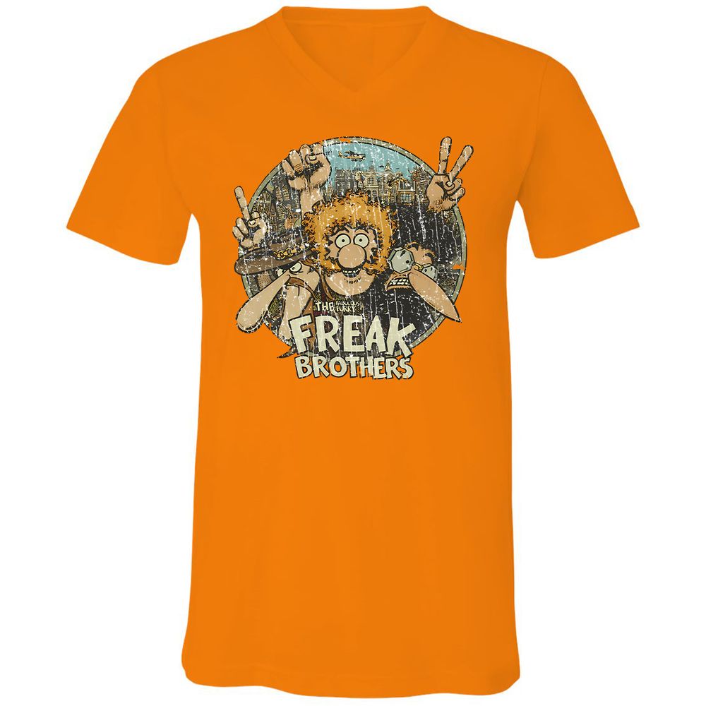 Unisex V-Neck T-Shirt - 2R6W39PV - Orange - 11