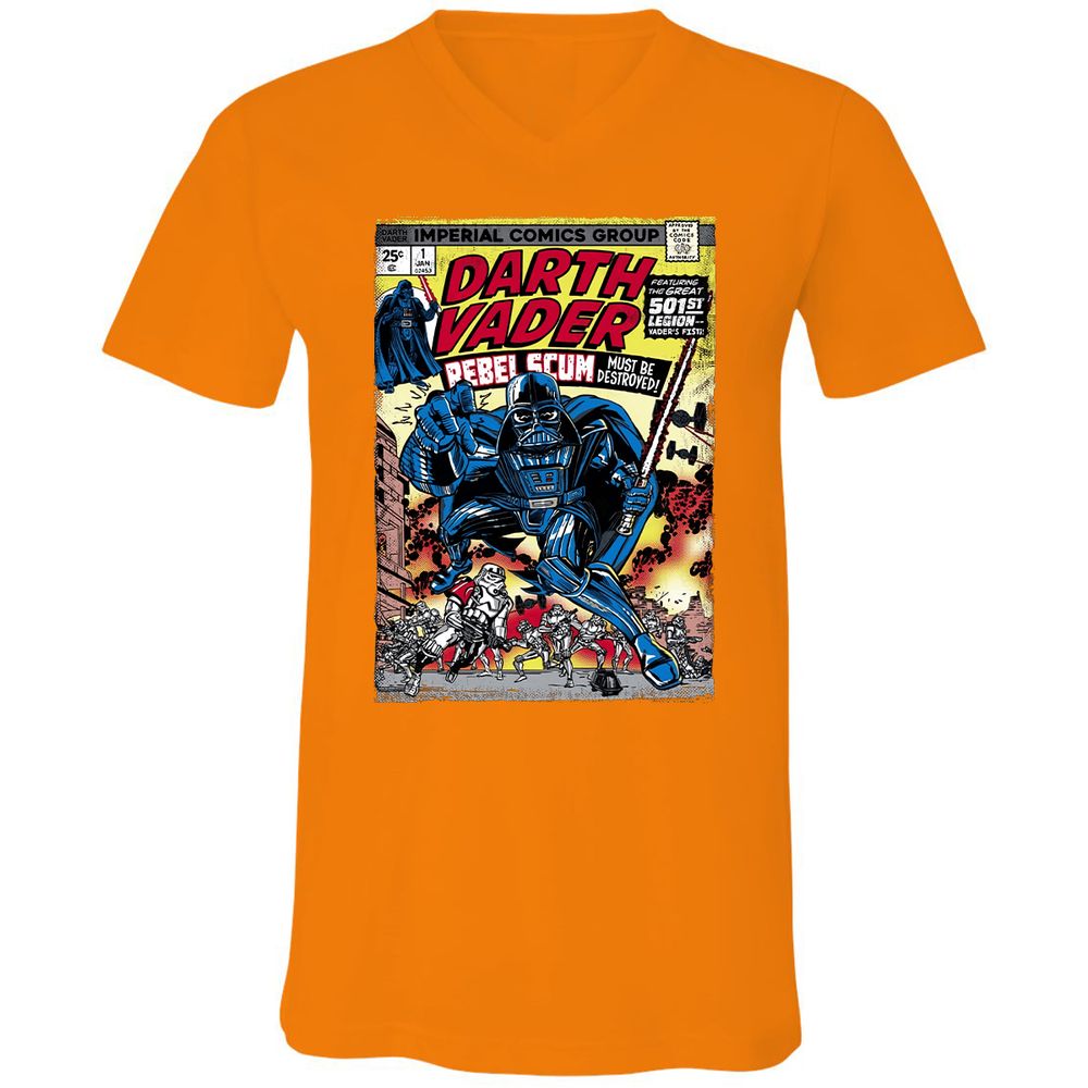 Unisex V-Neck T-Shirt - SB6UK3FJ - Orange - 11