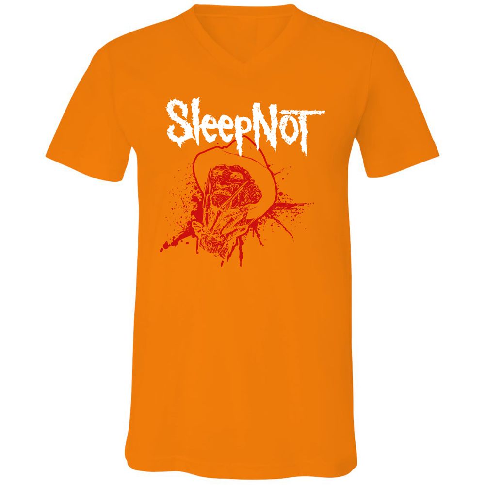 Unisex V-Neck T-Shirt - GKQ3V8GG - Orange - 11