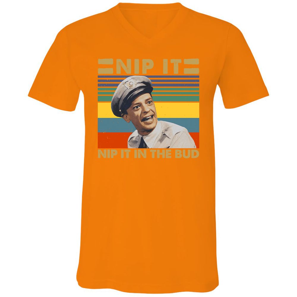 Unisex V-Neck T-Shirt - JRL42XWJ - Orange - 11