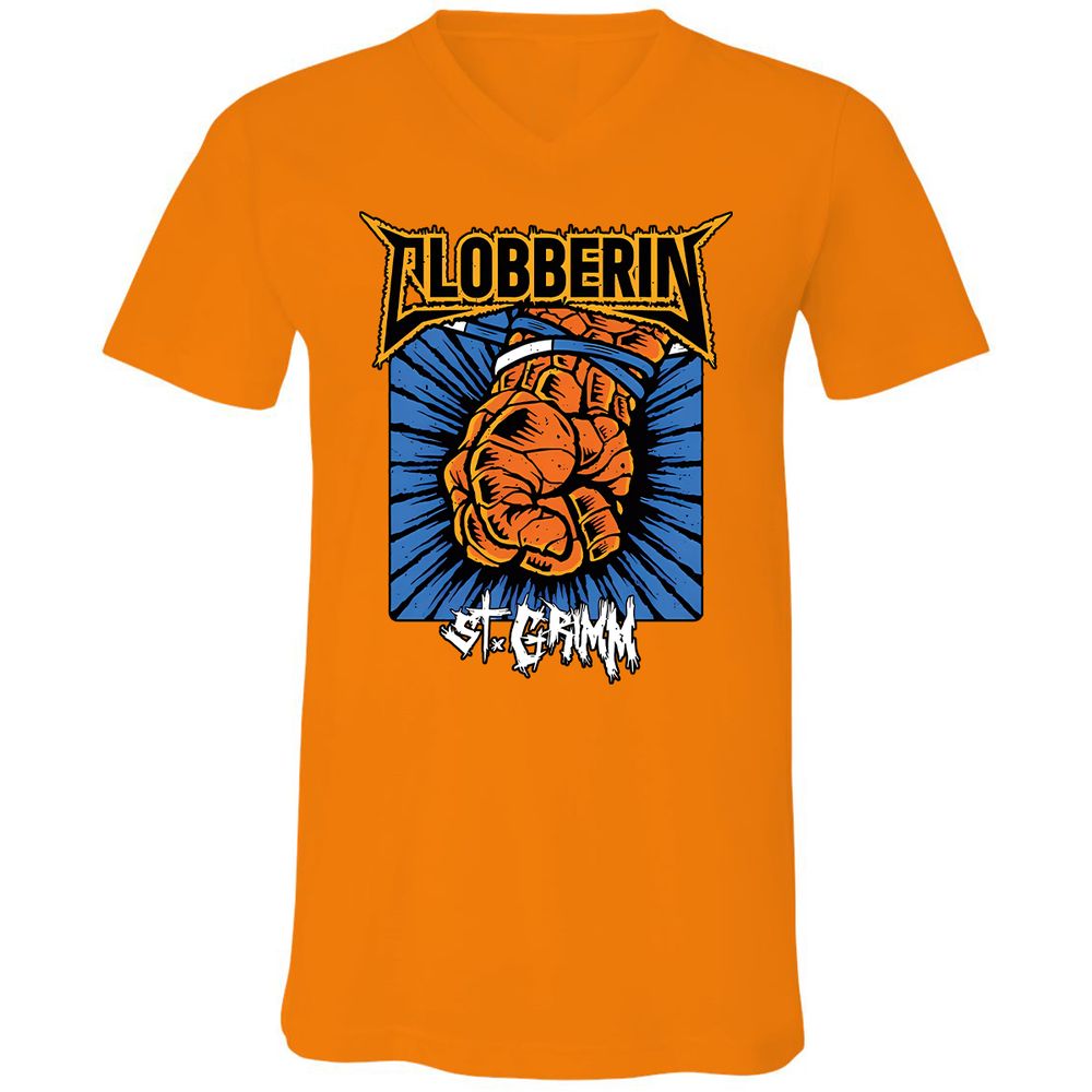 Unisex V-Neck T-Shirt - 31B6DKMJ - Orange - 11