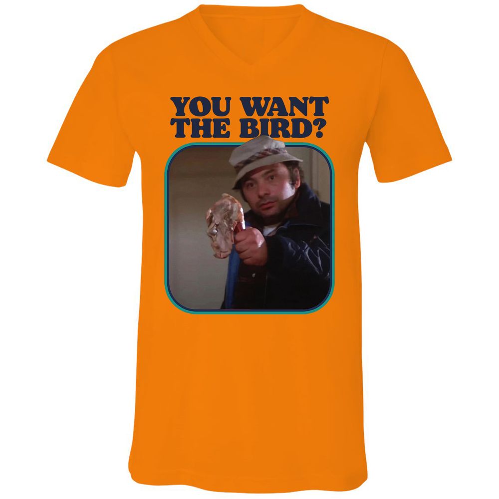 Unisex V-Neck T-Shirt - Q6R4GD3Q - Orange - 11