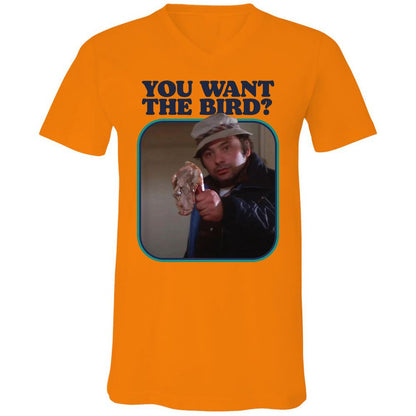 Unisex V-Neck T-Shirt - Q6R4GD3Q - Orange - 11