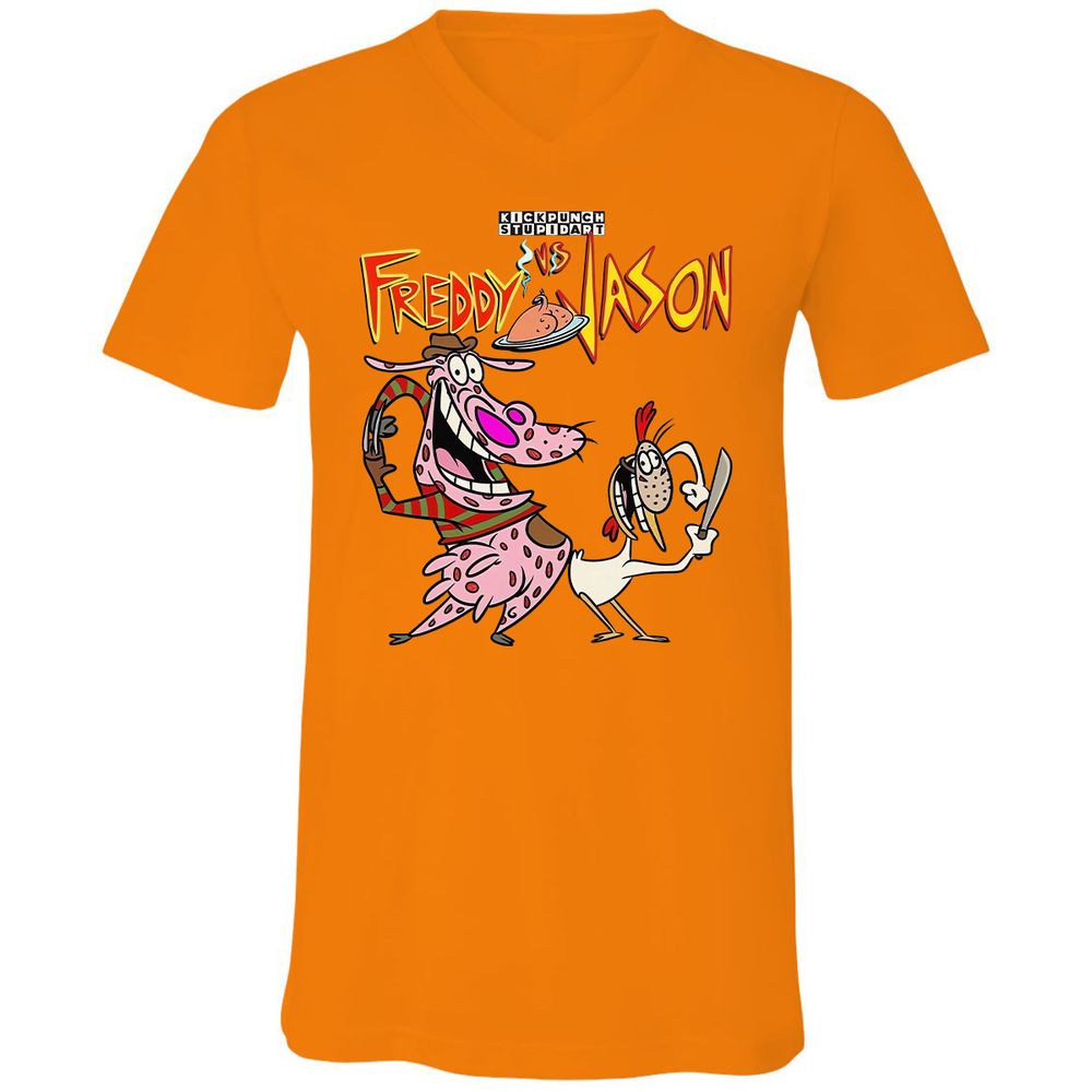 Unisex V-Neck T-Shirt - 1PNYXVFX - Orange - 11