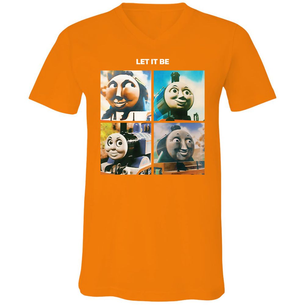 Unisex V-Neck T-Shirt - 72GWQUHN - Orange - 11
