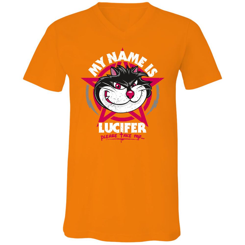 Unisex V-Neck T-Shirt - V83DPE7B - Orange - 11