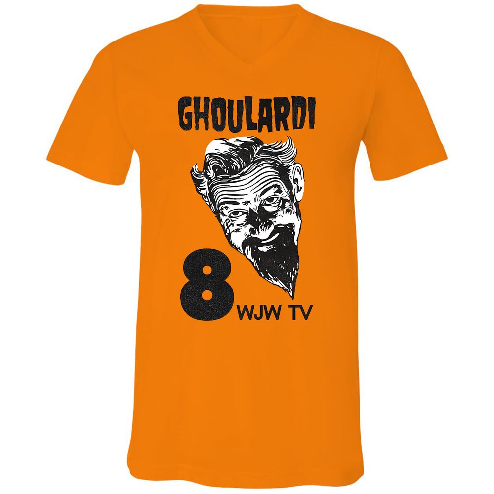 Unisex V-Neck T-Shirt - ZBNFZK6S - Orange - 11