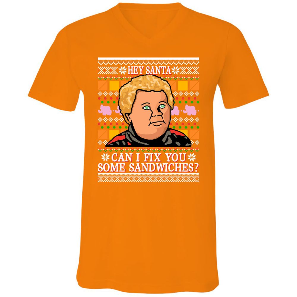 Unisex V-Neck T-Shirt - 1DFC2BKP - Orange - 11