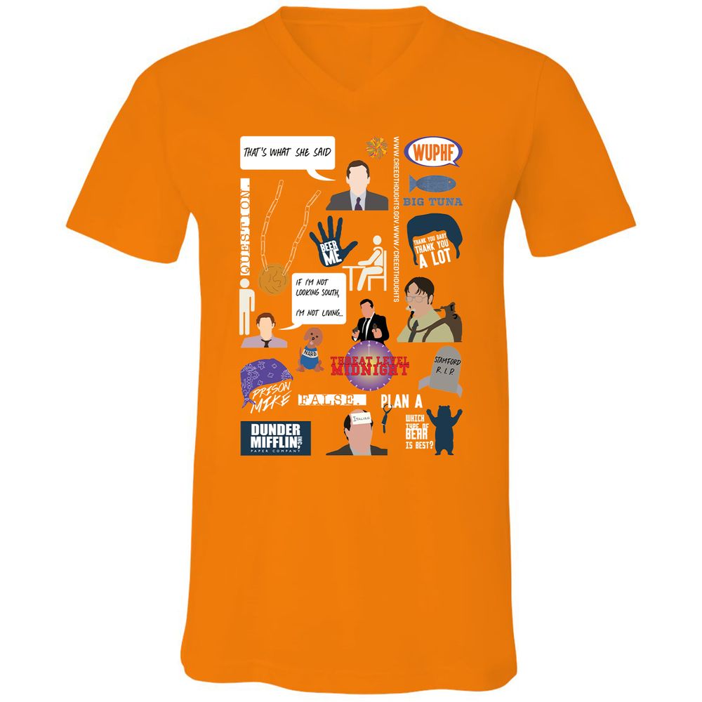 Unisex V-Neck T-Shirt - 5J31261M - Orange - 11