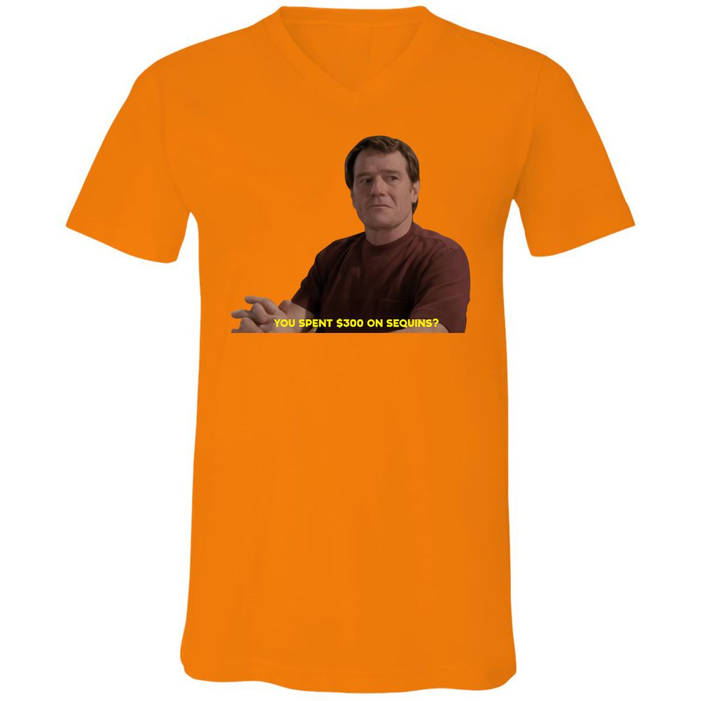 Unisex V-Neck T-Shirt - F7PXKVCJ - Orange - 11