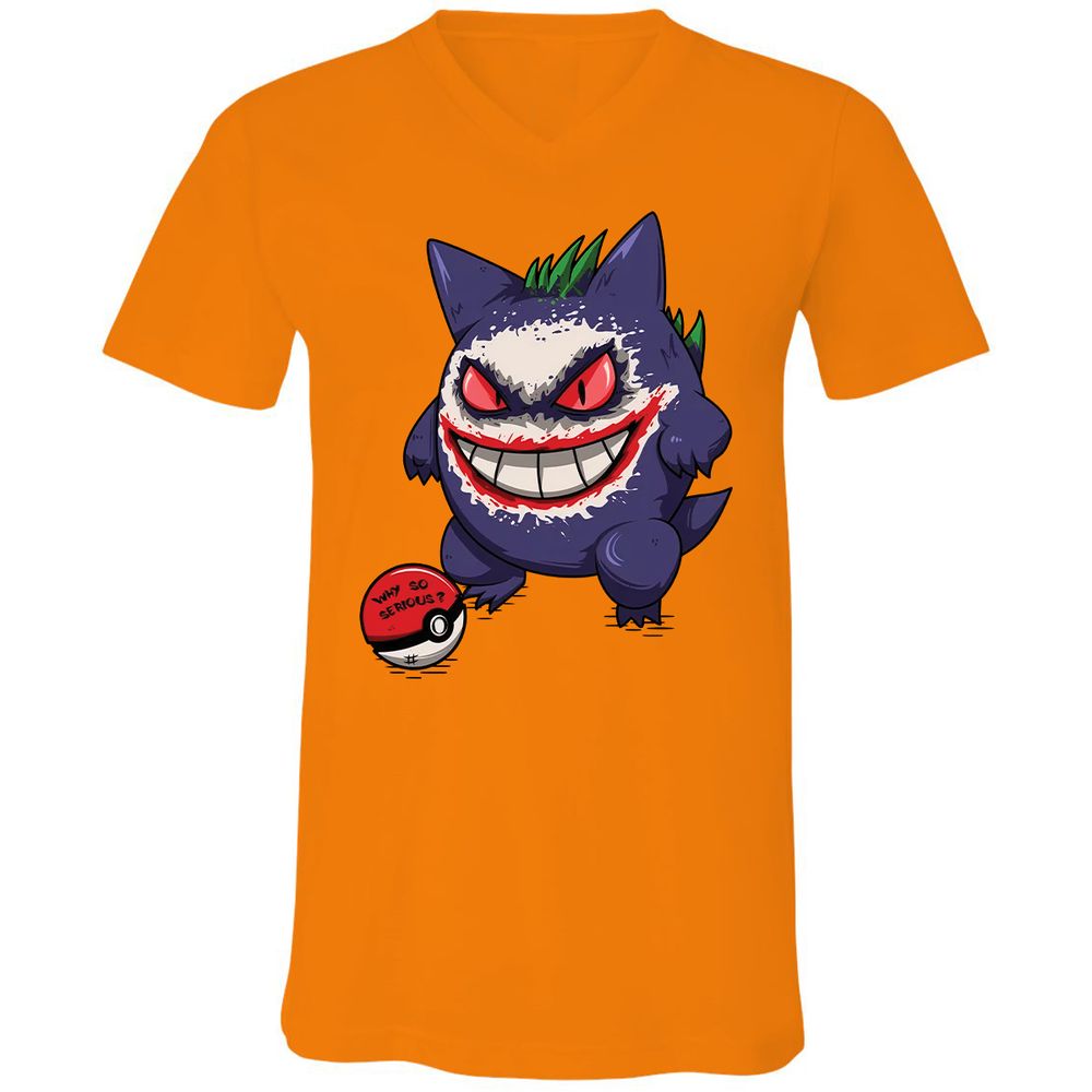 Unisex V-Neck T-Shirt - R7ZX8CL3 - Orange - 11