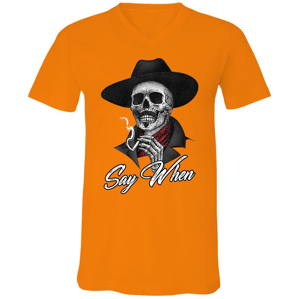 Unisex V-Neck T-Shirt - 5ZPEVTYX - Orange - 11