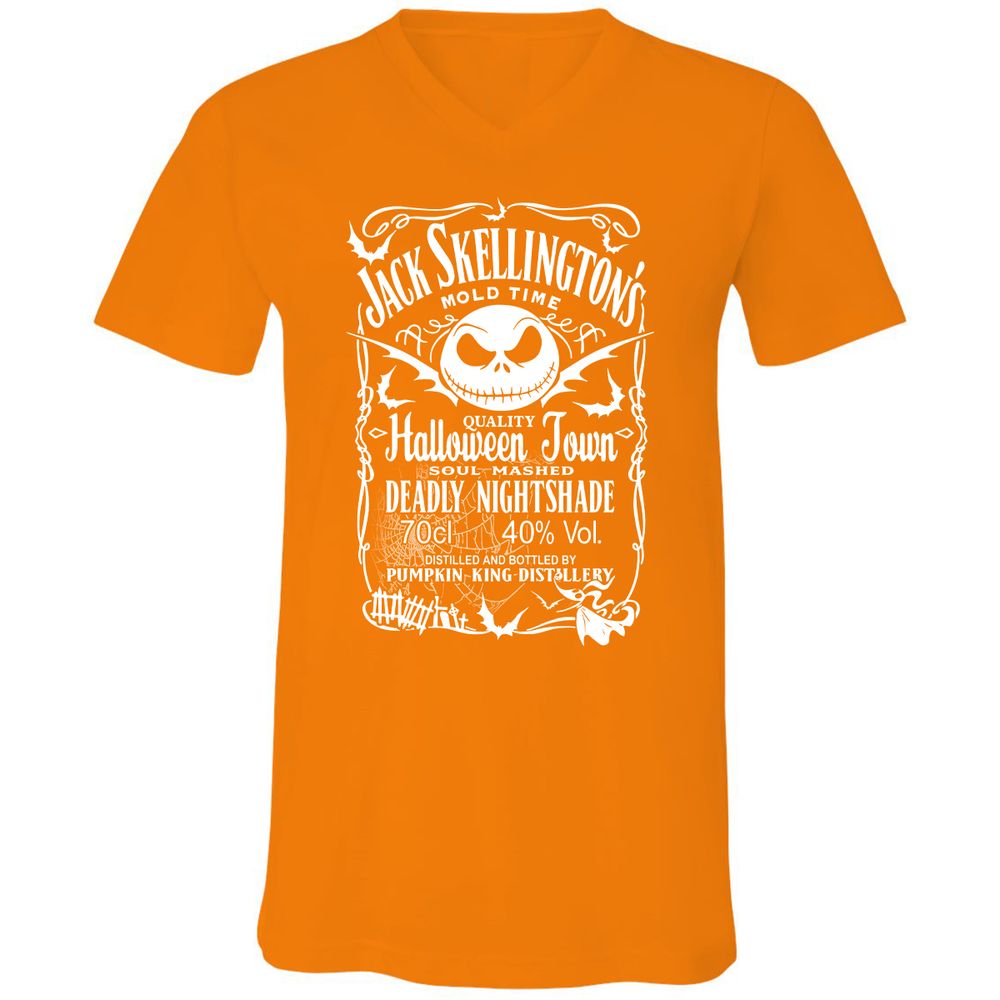 Unisex V-Neck T-Shirt - D4EQD5C7 - Orange - 11