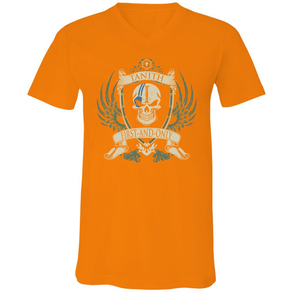 Unisex V-Neck T-Shirt - TB9X2YL2 - Orange - 11