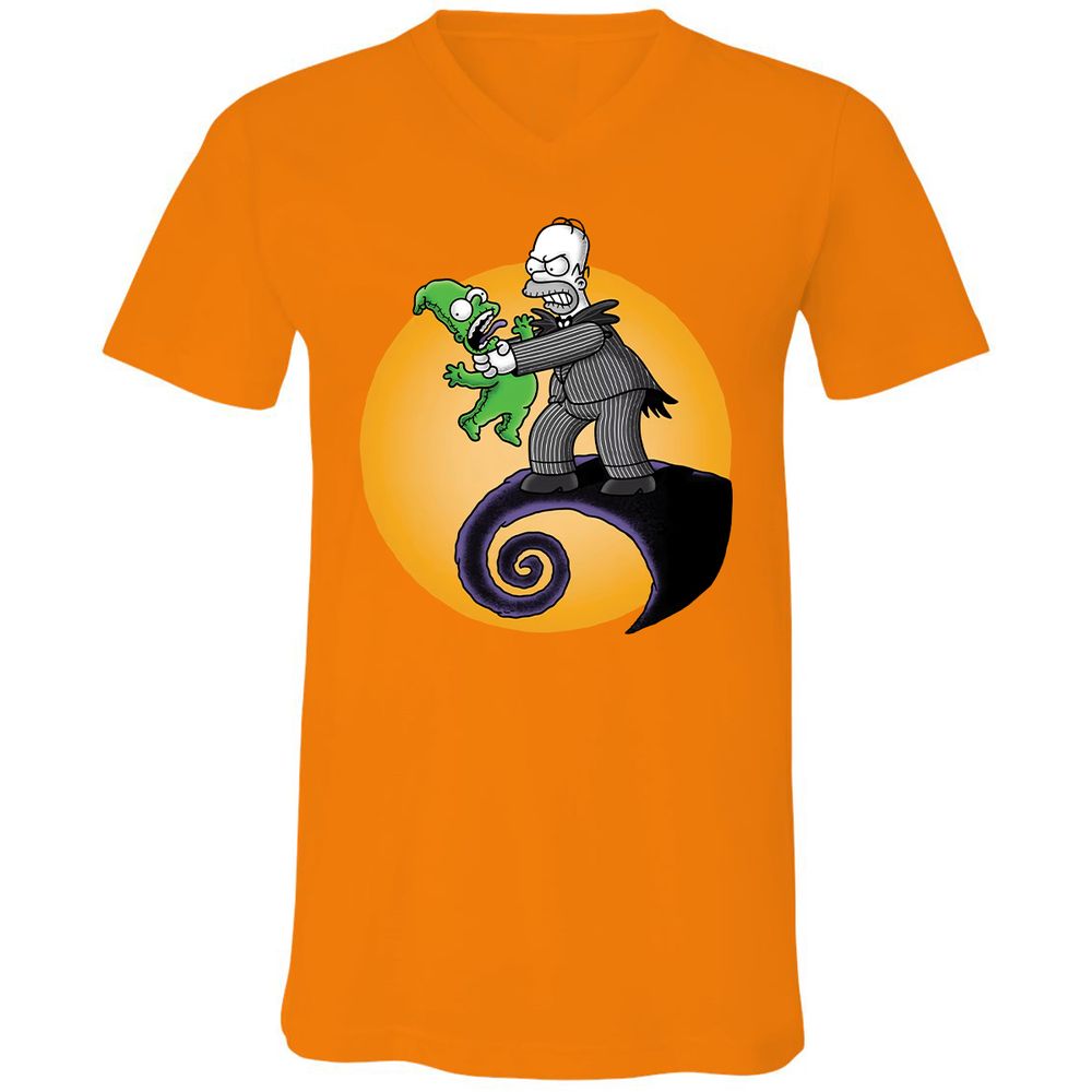 Unisex V-Neck T-Shirt - ZKTMZ4YA - Orange - 11