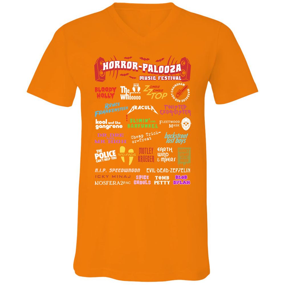 Unisex V-Neck T-Shirt - Y9S25CJW - Orange - 11