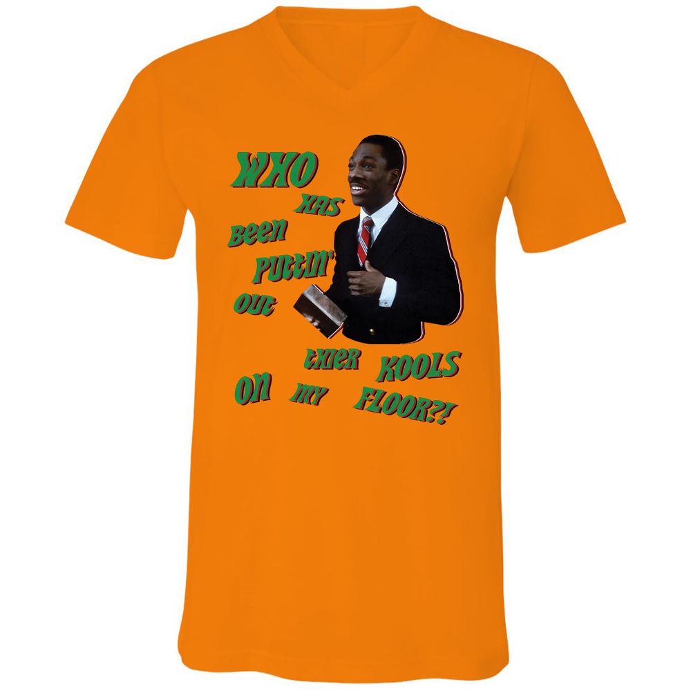 Unisex V-Neck T-Shirt - Q5ZMAA7L - Orange - 11