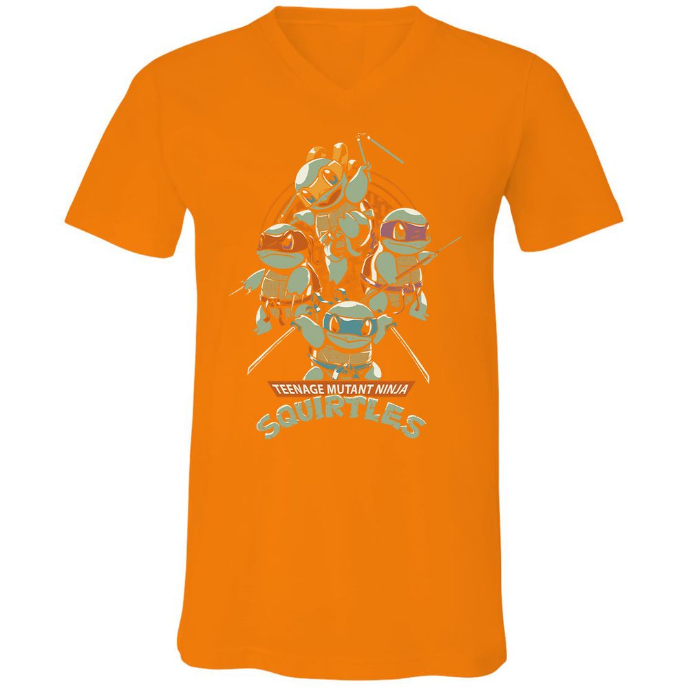 Unisex V-Neck T-Shirt - E9YVQULJ - Orange - 11