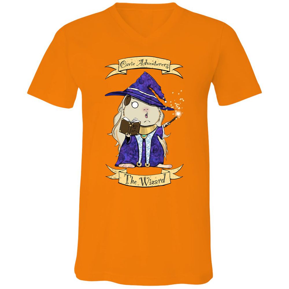 Unisex V-Neck T-Shirt - 37GC34YU - Orange - 11