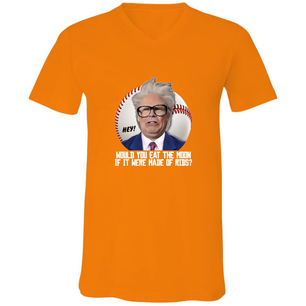 Unisex V-Neck T-Shirt - KVWD54U4 - Orange - 11
