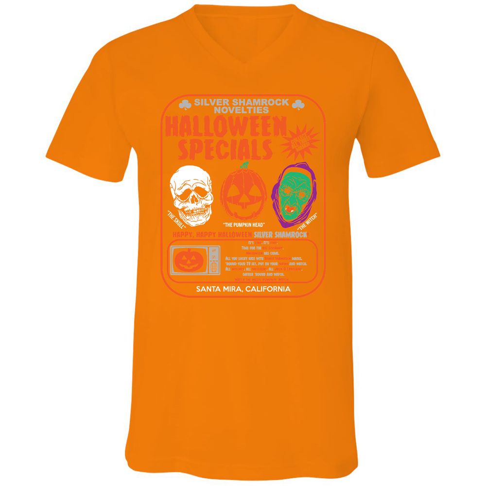 Unisex V-Neck T-Shirt - QNWA1567 - Orange - 11