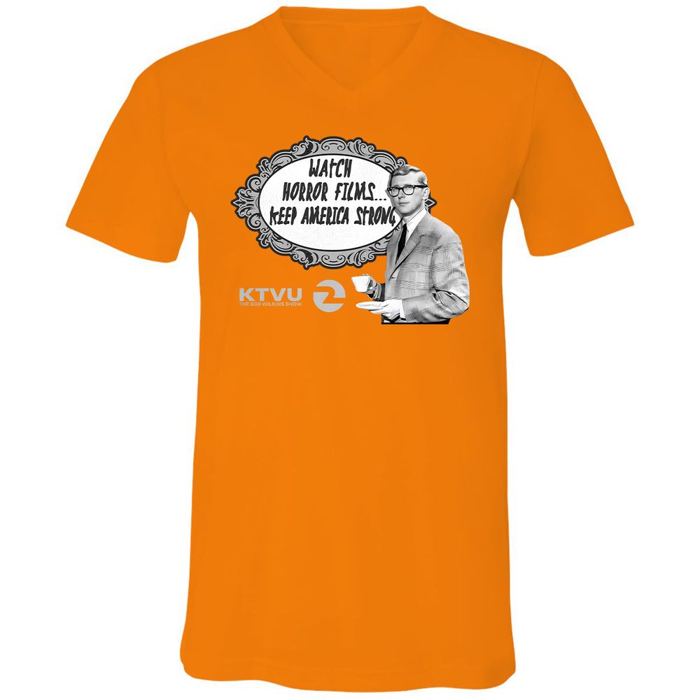 Unisex V-Neck T-Shirt - E4B4G1ST - Orange - 11