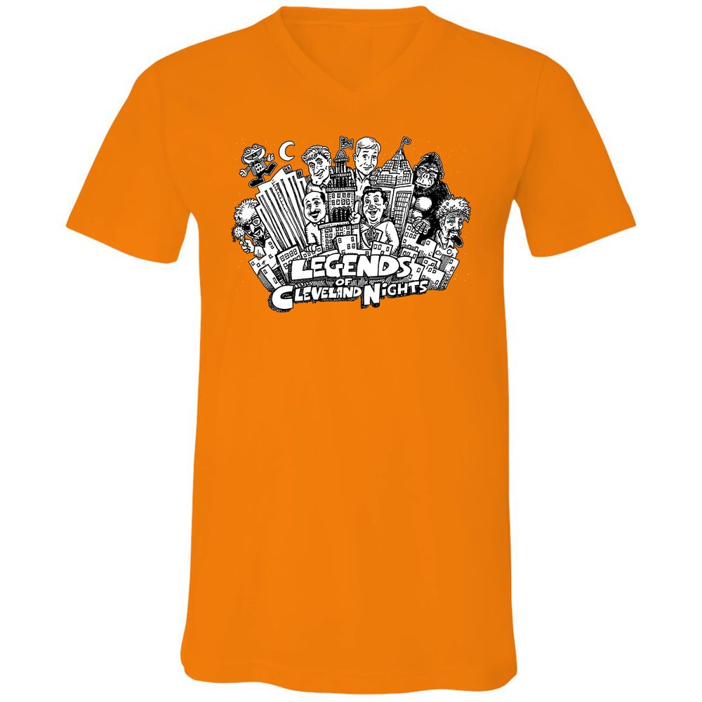 Unisex V-Neck T-Shirt - CF9N6H2R - Orange - 11