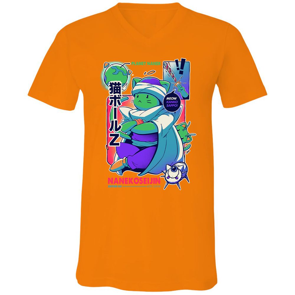 Unisex V-Neck T-Shirt - EX1VDTJV - Orange - 11