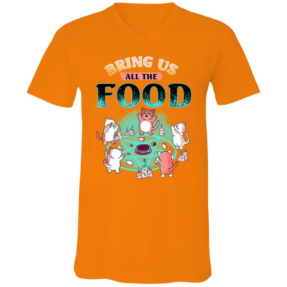 Unisex V-Neck T-Shirt - R1NVUBCZ - Orange - 11