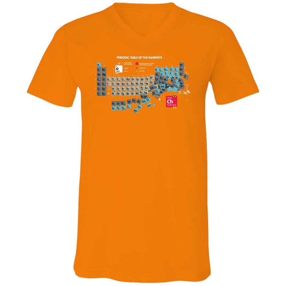 Unisex V-Neck T-Shirt - SXQV4HBL - Orange - 11