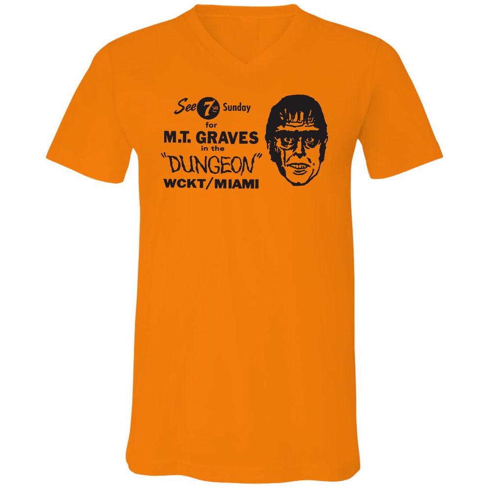 Unisex V-Neck T-Shirt - YLRKY7HV - Orange - 11